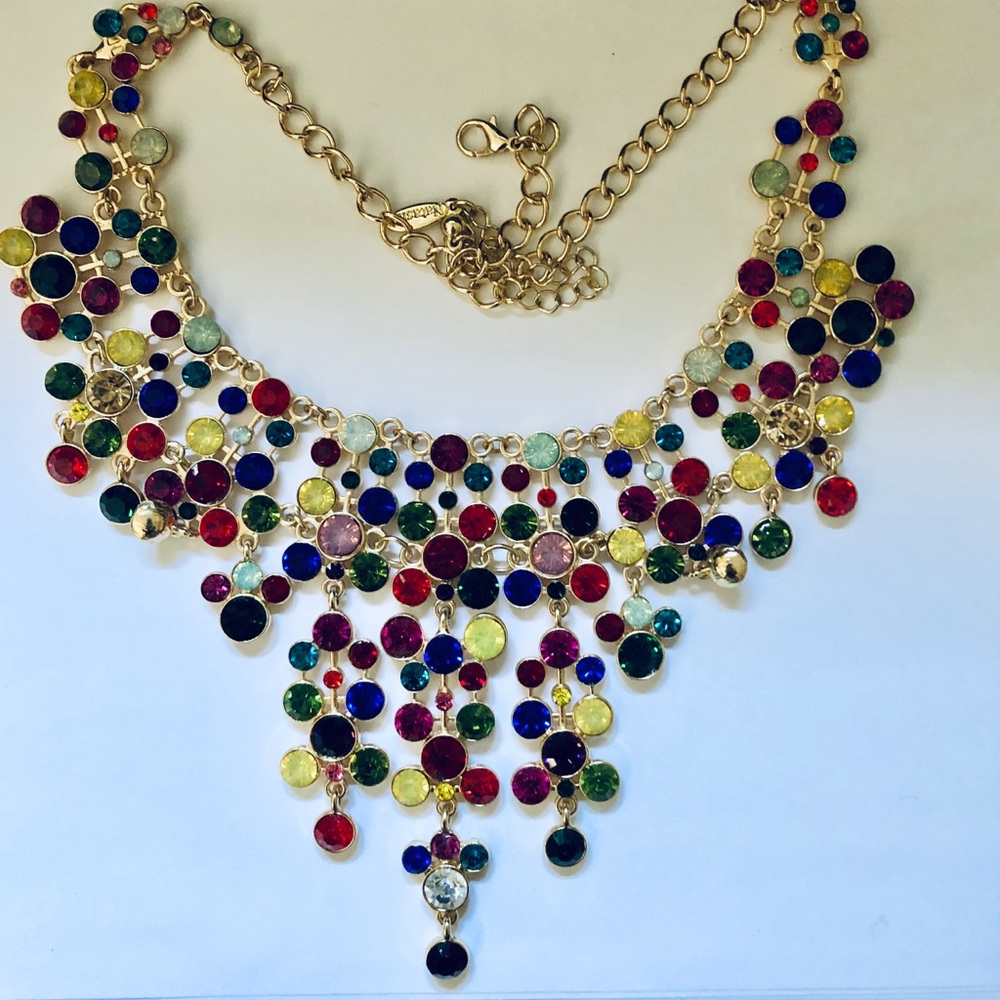 Natasha Multicolor Rhinestone Statement Necklace